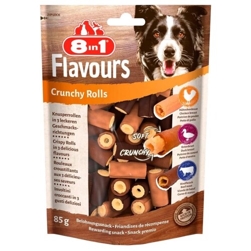 8in1 Flavours Crunchy Rolls Köpek Ödülü 85 gr